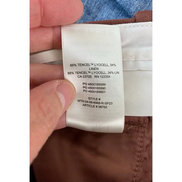 Wilfred The Effortless Pant Women's Size 4 Brown Pleated Front Wide Leg Trousers - Picture 7 of 9